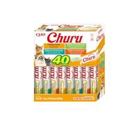 INABA Churu Snack per Gatti Cremoso in 4 Varietà al Pollo - 40 Stick x 14g - Cibo per Gatti da Leccare, Sano e Delizioso - Snack Gatto Senza Conservanti o Coloranti Artificiali, Grain-Free