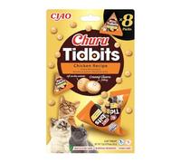INABA Churu Tidbits Snack per Gatti, Bocconcini di Pollo - 8 Pack x 12gr - Snack Morbido con Ripieno Cremoso - Cibo per Gatti Senza Conservanti o Coloranti Artificiali, Grain-Free