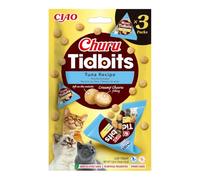 INABA Churu Tidbits Snack per Gatti, Bocconcini di Pollo con Tonno - 3 Pack x 12gr - Snack Morbido con Ripieno Cremoso - Cibo per Gatti Senza Conservanti o Coloranti Artificiali, Grain-Free