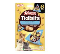 INABA Churu Tidbits Snack per Gatti, Bocconcini di Pollo con Tonno - 8 Pack x 12gr - Snack Morbido con Ripieno Cremoso - Cibo per Gatti Senza Conservanti o Coloranti Artificiali, Grain-Free