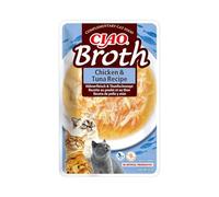 INABA CIAO Brodo di Pollo e Tonno, Cibo Umido per Gatti - Brodo Sano e Gustoso con Straccetti di Pollo - Cibo per Gatti Senza Conservanti o Coloranti Artificiali, Grain-Free - 1 x 40gr
