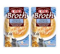 INABA CIAO Brodo di Pollo e Tonno, Cibo Umido per Gatti - Brodo Sano e Gustoso con Straccetti di Pollo - Cibo per Gatti Senza Conservanti o Coloranti Artificiali, Grain-Free - 1 x 40gr