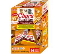 INABA Churu Fun Bites Snack per Gatti, Bocconcini di Pollo con Cuore di Pollo - 8 Pack x 12gr - Morbido e Cremoso - Cibo per Gatti Senza Conservanti o Coloranti Artificiali, Grain-Free