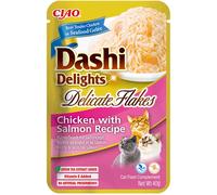 Inaba® Ciao® Inaba Dashi Delights Delicati Fiocchi di Pollo con Salmone in Brodo Cibo Umido per Gatti 40 g