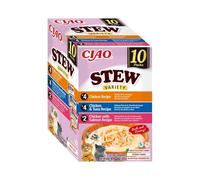INABA Ciao Stew, Cibo Umido, Multipack Pollo, Tonno e Salmone, 400g