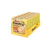 INABA Dashi Delights, Brodo per Gatti con Pollo, Tonno e Salmone, 420g | Delicati Fiocchi in Brodo, Ispirato alla Tradizione Giapponese, Snack Delizioso, Pasto Complementare, Alta Umidità