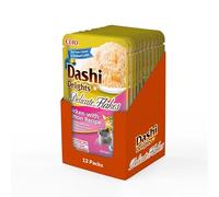 INABA Dashi Delights Delicate Flakes, Delicati Fiocchi in Brodo di Pollo con Salmone - Cibo Umido per Gatti, Snack per Gatti Con Proteine, Ingredienti Naturali - Pasto Complementare - 12 x 40gr