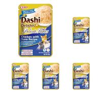 INABA Dashi Delights Delicate Flakes, Delicati Fiocchi in Brodo di Pollo con Tonno - Cibo Umido per Gatti, Snack per Gatti Con Proteine, Ingredienti Naturali - Pasto Complementare - 1 x 40gr