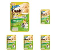 INABA Dashi Delights Delicate Flakes, Delicati Fiocchi in Brodo di Pollo con Tonno e Capesante - Cibo Umido per Gatti, Snack per Gatti Con Proteine, Ingredienti Naturali - Pasto Complementare, 1x40gr