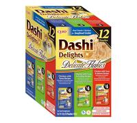 INABA Dashi Delights Delicate Flakes, Delicati Fiocchi in Brodo per Gatti in 3 Varietà di Pollo e Tonno - Snack per Gatti con Ingredienti Naturali - 12 Buste x 40 gr