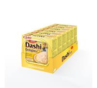 INABA Dashi Delights, Delicati Fiocchi in Brodo di Pollo con Formaggio - 6 Coppette x 70 gr - Cibo Umido per Gatti con Brodo Dashi - Snack per Gatti Ricco di Proteine - Pasto Complementare