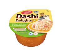 INABA GATTO DASHI DELIGHTS ADULTO RICETTA POLLO, TONNO & CAPESANTE CUP 70 GR