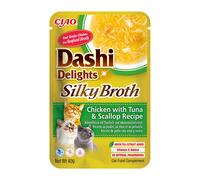 INABA Cat Dashi Delights Silky Broth Pollo, tonno e capesante 40g