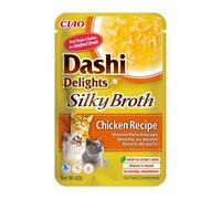 INABA Dashi Delights Silky Broth, Delicati Fiocchi in Brodo di Pollo - Cibo Umido per Gatti, Snack per Gatti Con Proteine, Ingredienti Naturali - Pasto Complementare - 1 x 40gr