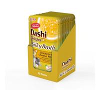 INABA Dashi Delights Silky Broth, Delicati Fiocchi in Brodo di Pollo con Formaggio - Cibo Umido per Gatti, Snack per Gatti Con Proteine, Ingredienti Naturali - Pasto Complementare - 12 x 40gr