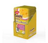 INABA Dashi Delights Silky Broth, Delicati Fiocchi in Brodo di Pollo con Salmone - Cibo Umido per Gatti, Snack per Gatti Con Proteine, Ingredienti Naturali - Pasto Complementare - 12 x 40gr