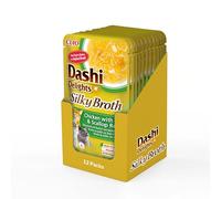 INABA Dashi Delights Silky Broth, Delicati Fiocchi in Brodo di Pollo con Tonno e Capesante - Cibo Umido per Gatti, Snack per Gatti Con Proteine, Ingredienti Naturali - Pasto Complementare - 12 x 40gr