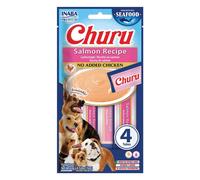 INABA Dog Churu Fish Based Salmon Recipe 4x14g cremosi snack al salmone per cani