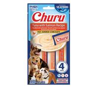 INABA Dog Churu Fish Based Tuna with Salmon Recipe 4x14g cremosi snack con tonno e salmone per cani