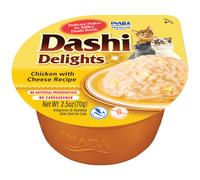INABA GATTO DASHI DELIGHTS ADULTO RICETTA POLLO & FORMAGGIO CUP 70 GR