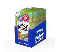 INABA Juicy Bites Bocconcini per Gatti Gusto Calamari e Brodo - 6 Buste (18 Packs x 11,3gr) - Snack Semi Umido per Gatti in Forme Diverse - Cibo per Gatti Senza Conservanti o Coloranti Artificiali