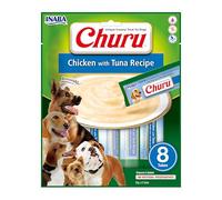 INABA Liquid Dog Treats Churu Cream con Pollo e Tonno - 8 Tubi da 20g