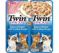 INABA Twin Tonno con pollo e capesante in brodo per gatti 2x40 g