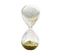 INACMWIH Clessidra in Vetro con Glitter, Timer a Sabbia per la Casa, Ufficio e Famiglia, Giallo 12x5 cm
