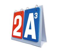 INACMWIH Flip Scoreboard per Gioco di Carte Desktop Professionale Guandan Game Score Keeper Rosso Blu 9.5x18.5 cm