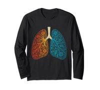 Inalare ed espirare Anatomia Umana Colorata Maglia a Manica