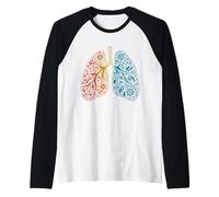 Inalare ed espirare Anatomia Umana Colorata Maglia con Maniche Raglan