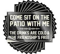 Inappropriate Stickers Come Sit On The Patio with Me The Drinks are Cold and The Friendship is Free, adesivi divertenti 10 pezzi divertenti cartelli per uomo grotta adesivi per auto da uomo (8 x 12 cm