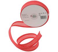 Inastri - Nastro sbieco di Cotone 25/5/ 5 mm, Rosso a Pois Bianchi 267