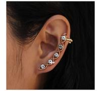 Inateannal Boho Crystal Evil Eye Ear Climber Bracelet - CZ Crystal Geometric Gold Wrap Jewelry