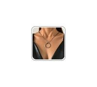 Inateannal Boho Grande Cerchio Collana In Pelle Nera Catena Di Corda Cerchio In Pelle Collana Ciondolo Cerchio Cavo Collane Girocollo Gioielli Per Le Donne