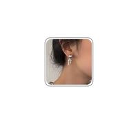 Inateannal Boho Tondo Perla Borchie Perla Arco Orecchio Giacca Orecchini Arco Cristallo Penzoloni Argento Nastro Goccia Orecchino Gioielli Per Le Donne
