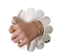 Inateannal Bracciale a catena a maglie cubane per donne e uomini Bracciale scintillante con diamanti di Miami Bracciale a catena a maglia grossa Hip Hop Bigiotteria