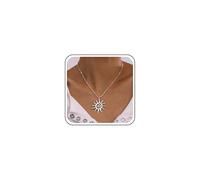 Inateannal Collana a catena a grande smersione collana a catena a Spike Pendant collana a collana d’argento collane a collana Vintage collane Satellite a scoppio di sole gioielli a coro per donne