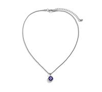 Inateannal Collana del malocchio per le donne Collana a catena d'argento a scatola Choker Dainty Blue Devil Eye Pendant Necklace Catena Turco Lucky Statement Necklace Gioielli