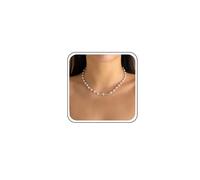 Inateannal Collana Girocollo Di Perle Boho Collana Girocollo Di Perle D'argento Collana A Catena Satellite Di Perle Collana Pendente A Croce D'epoca Collana Corta Di Perle Bianca Gioielli Per Le Donne