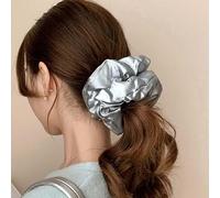 Inateannal Cravatte per capelli in seta satinata vintage grandi elastici per capelli in raso blu Big Satin Scrunchies Scrunchy Oversize Cravatte per capelli spessi in raso per coda di cavallo fasce