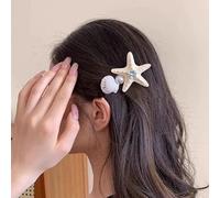 Inateannal Grande Stella Marina Capelli Barrette Perla Conchiglia Capelli Clip Estate Stella Marina Conchiglia Fermagli Resina Bianca Stella Di Mare Forcine Hawaiano Spiaggia Fermaglio Per Le Donne
