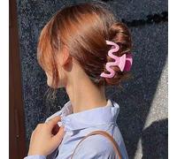 Inateannal Grandi fermagli per capelli ondulati per le donne artigli per capelli in plastica clip rosa opaco artiglio clip per capelli grandi clip per capelli spessi opachi antiscivolo forti clip a