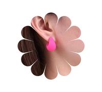 Inateannal Orecchini a Cerchio in Velluto Rosa e Acrilico - Bottoni Grossi a Forma di C Rossi - Larghi e Leggeri