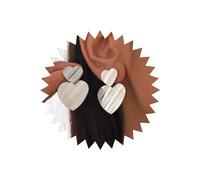 Inateannal Orecchini A Goccia Con Cuore In Stile Boho Orecchini A Doppio Cuore In Argento Orecchini A Cuore In Metallo Grandi Orecchini A Perno Con Cuore D'amore Gioielli Per Donne E Ragazze