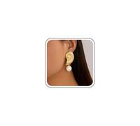 Inateannal Orecchini punk conchiglie di grandi dimensioni Orecchini conchiglia dell'oceano d'oro Cowrie Shell Pearl penzola Orecchino di conchiglia dell'oceano estivo Gioielli per le donne