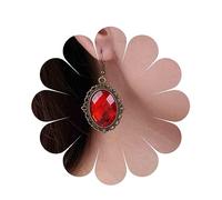 Inateannal Orecchini Vintage A Goccia Di Rubino Orecchini Ovali Di Gemme Rosse Orecchini A Perno Di Rubino Grandi Orecchini Ad Amo Di Cristallo Rosso Gioielli Per Donne E Ragazze
