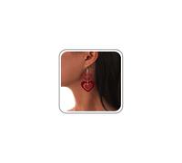 Inateannal Orecchini Vintage In Acrilico A Cuore Rosso Orecchini A Cuore In Resina Orecchini In Acrilico Dichiarazione D'amore Orecchino In Resina Doppio Amore Gancio Goccia Gioielli Per Le Donne