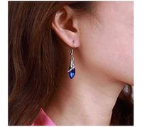 Inateannal Orecchini Vintage In Zaffiro Blu Orecchini A Goccia In Cristallo Zaffiro Orecchini A Goccia In Cristallo Topazio Argento Orecchini Ad Amo Gioielli Per Donne E Ragazze