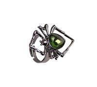 Inateannal Smeraldo Vintage Halo Anello Personalità Ragno Dichiarazione Anello Regolabile Banda Anello Gioielli Per Donne E Ragazze
